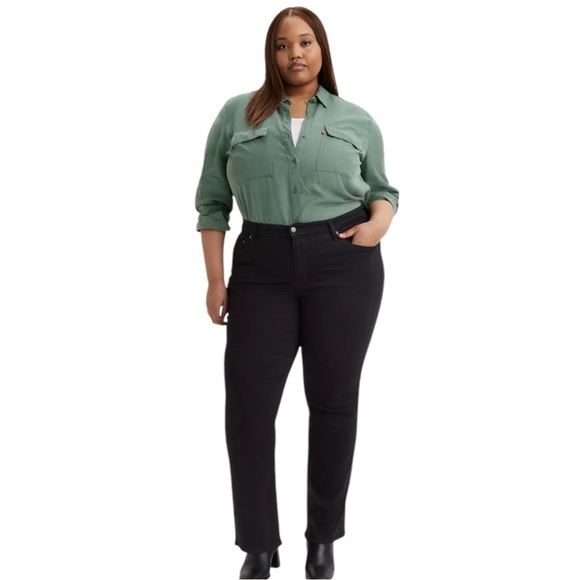 !SOLD! LAURA Plus Size Black Jeans Cotton Spandex Oversize Beaded Pocket 44x38 - Picture 1 of 12